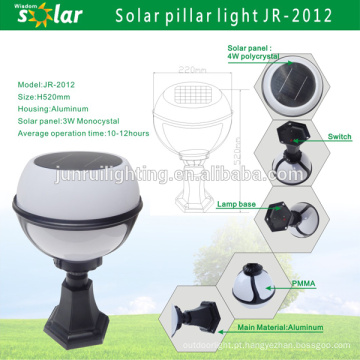 Baixo custo CE ao ar livre solar powered LED pilar light(JR-2012)